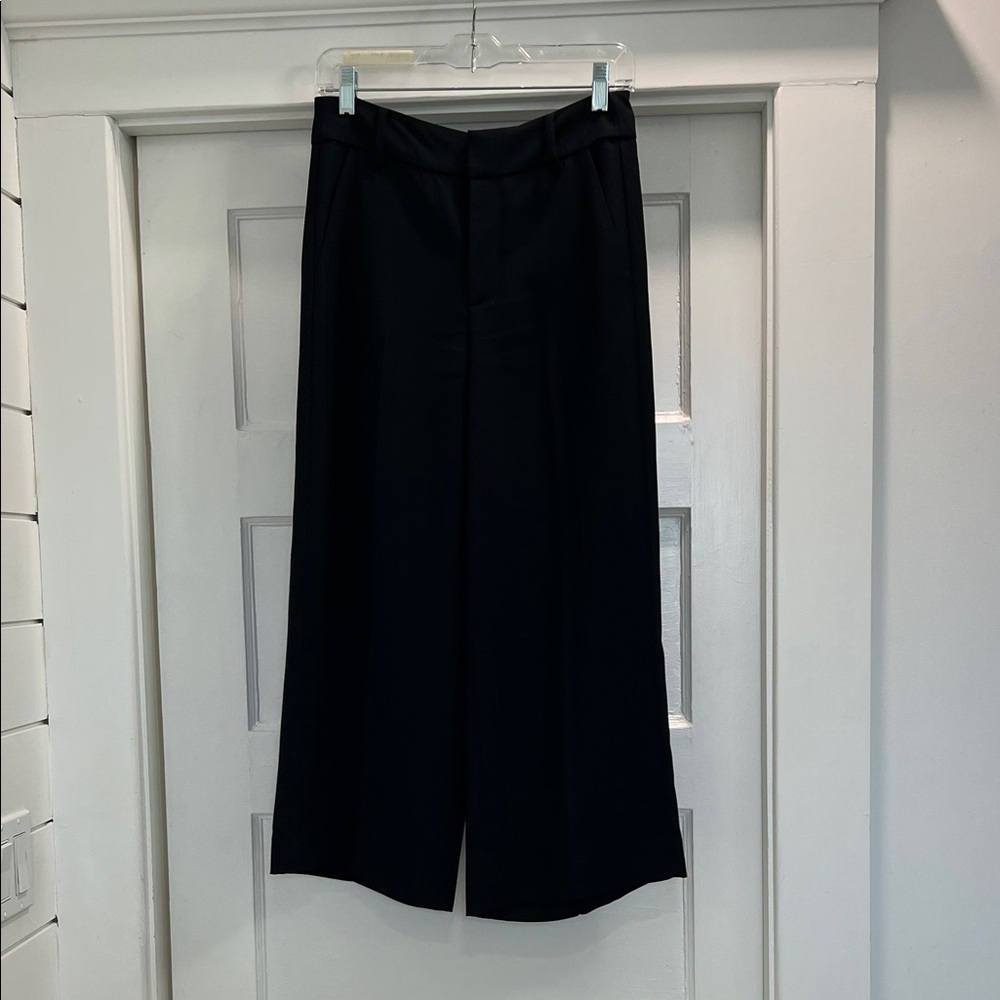 Madewell Black Wide Leg Cropped Dress Pants